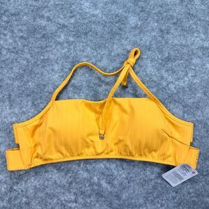 Lululemon Ribbed Halter Cross Back Swim Top MGDM Mango Dream Orange Size 6 A/B